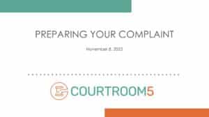 Preparing Your Complaint