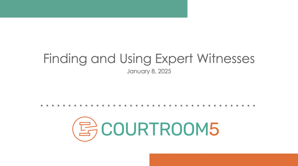 Finding and Using Expert Witnesses