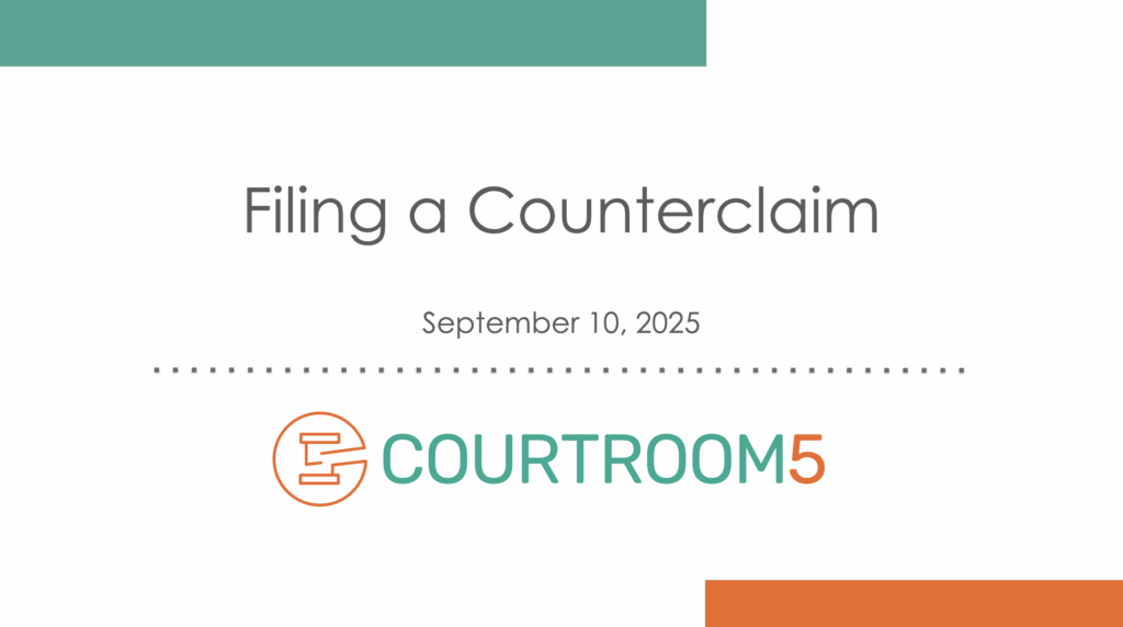 Filing a Counterclaim