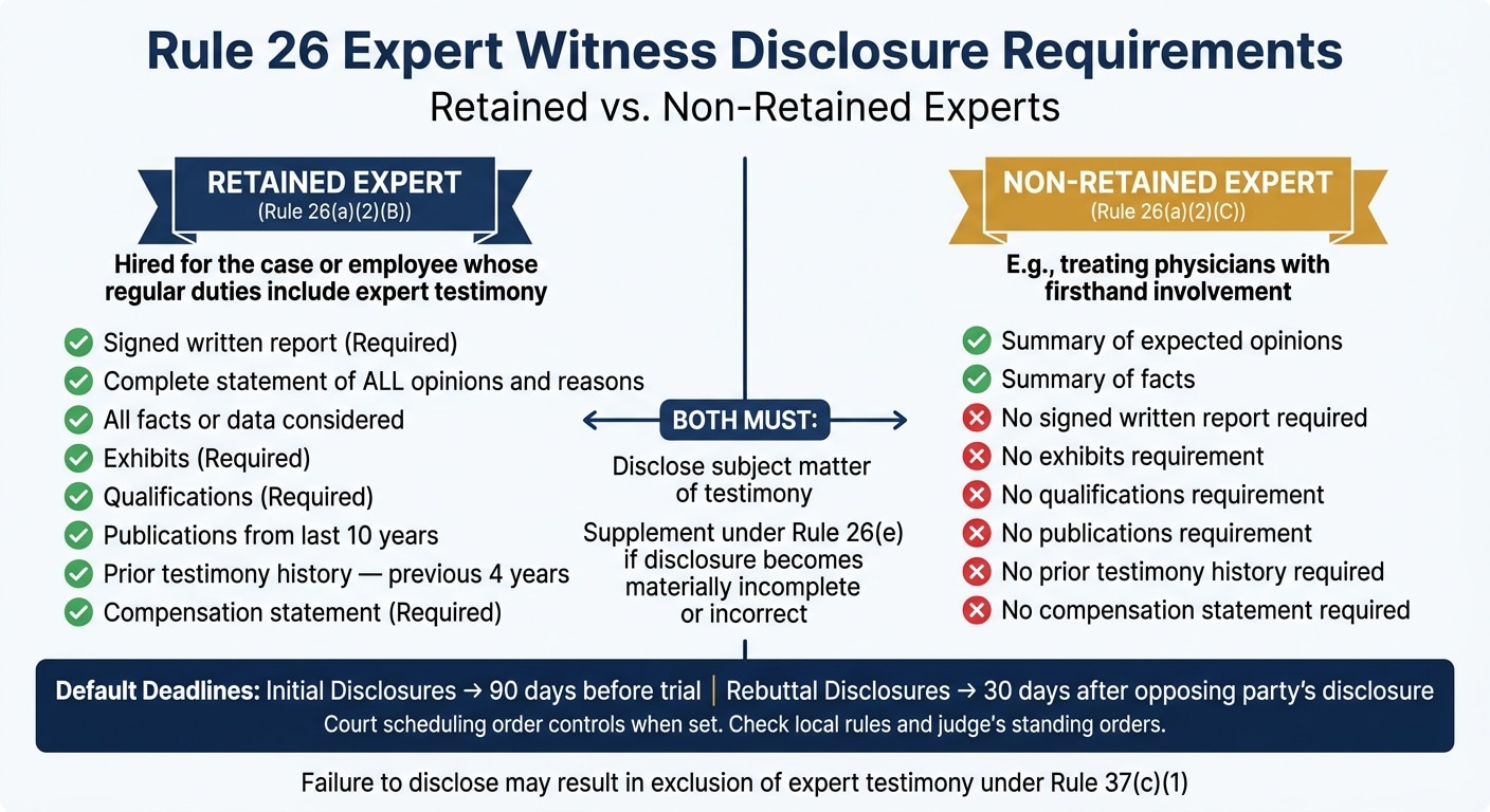 Rule 26 Expert Witness Disclosure Requirements: Retained vs. Non-Retained Experts