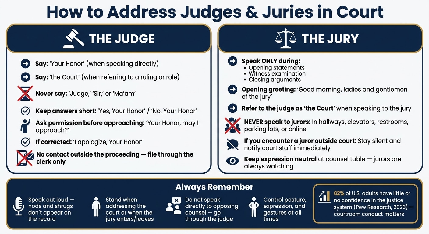 How to Address Judges vs. Juries in Court: Quick Reference Guide