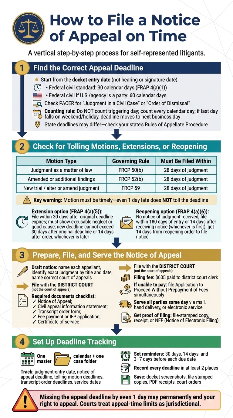 How to File a Notice of Appeal on Time: Step-by-Step Checklist