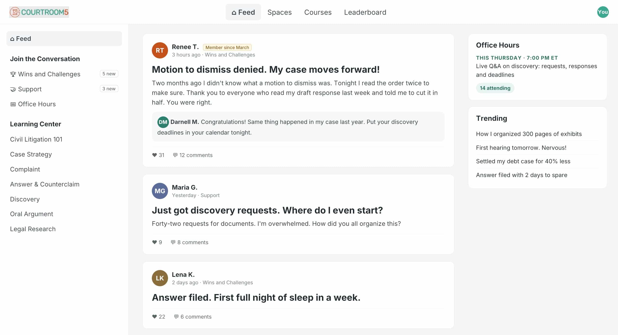 The Courtroom5 community