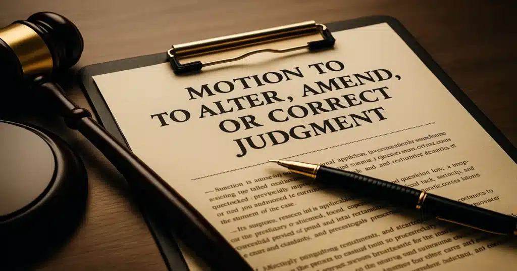 Correcting a Court's Mistake: Filing a Motion to Alter, Amend, or Correct Judgment