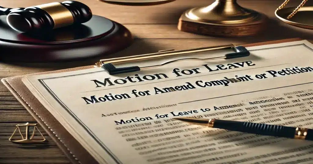 Updating Your Legal Claims: Filing a Motion for Leave to Amend Complaint or Petition