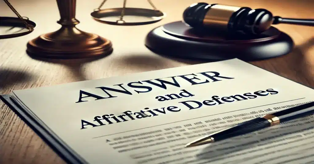 How to Respond to a Lawsuit with an Answer and Affirmative Defenses