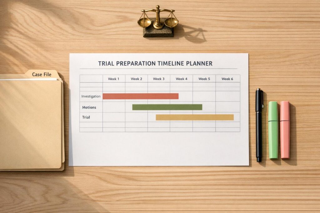 Trial Preparation Timeline Planner