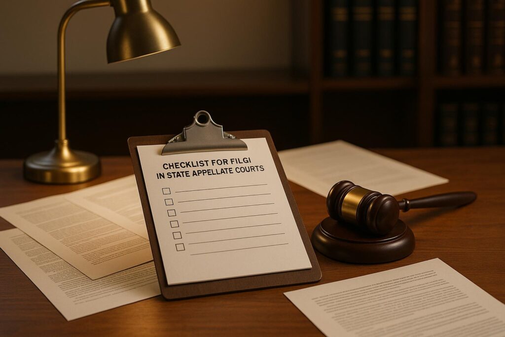 Checklist for Filing in State Appellate Courts