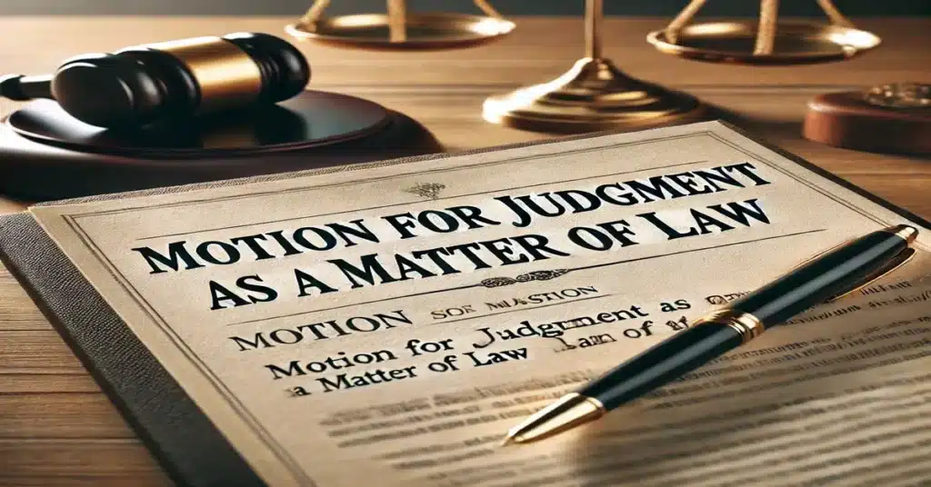 Challenging Insufficient Evidence: Filing a Motion for Judgment as a Matter of Law (JMOL)