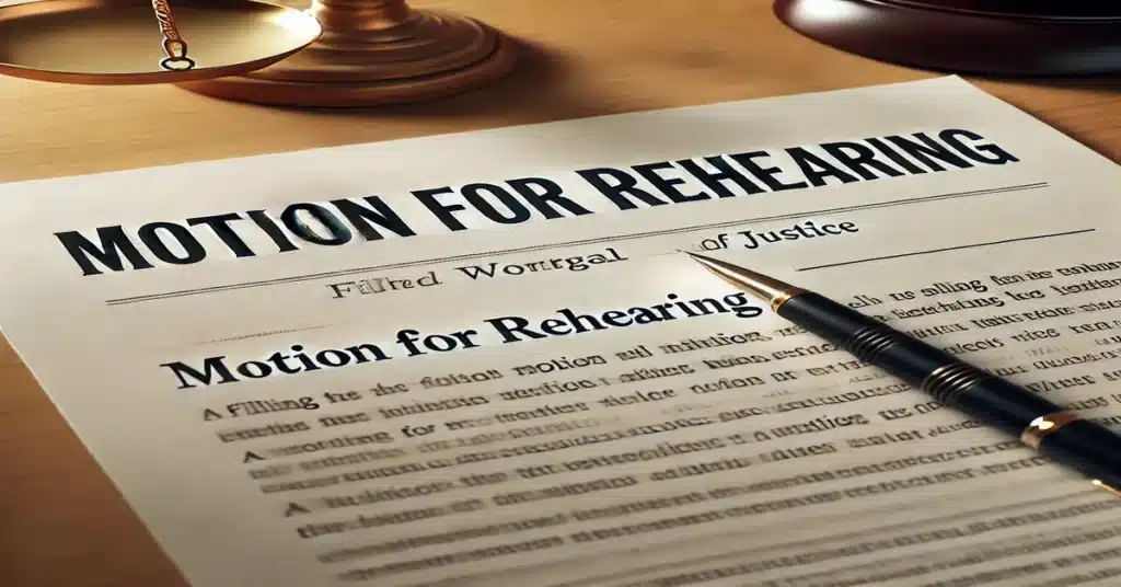 Requesting a Second Look: Filing a Motion for Reconsideration or Rehearing