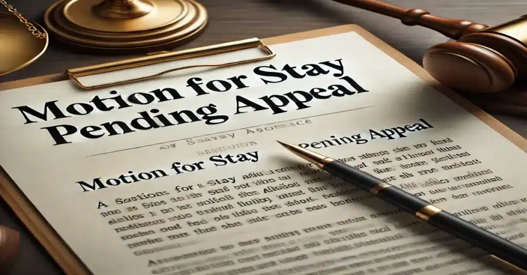 Pausing a Judgment: Filing a Motion for Stay Pending Appeal